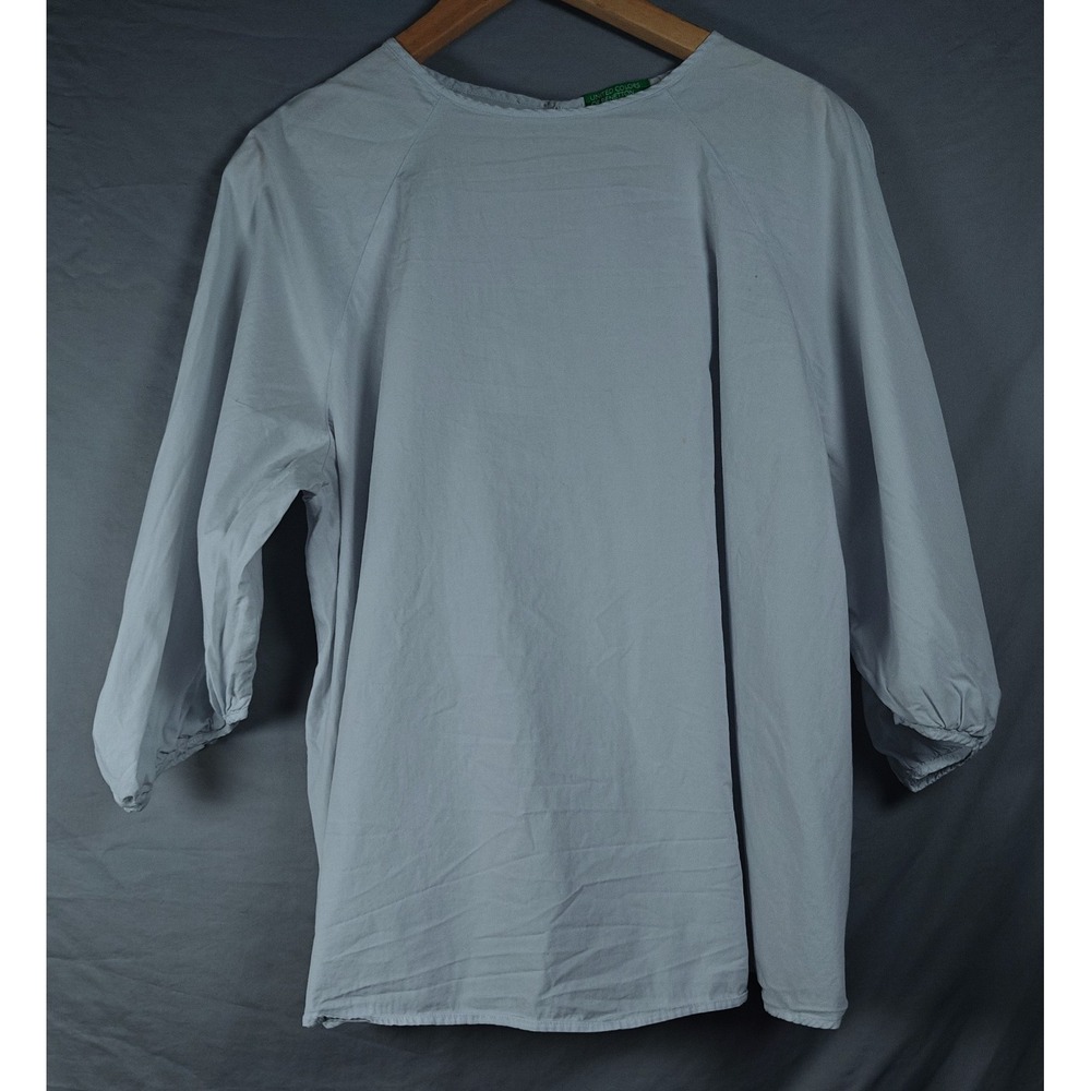 United Colors Of Benetton Pale Blue Relaxed Long Sleeve Blouse